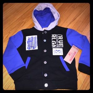 NWT $89 True Religion Varsity Hoodie Sweatshirt 4